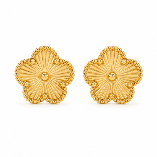 Brinco Trevo Feminino Banhado a Ouro 18K